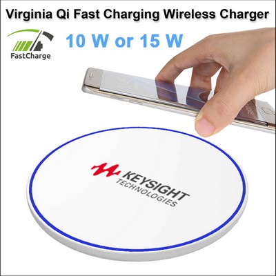 Virginia Qi Wireless Charging Pad 15 Watts Charging Speed - White No Extra Tariff