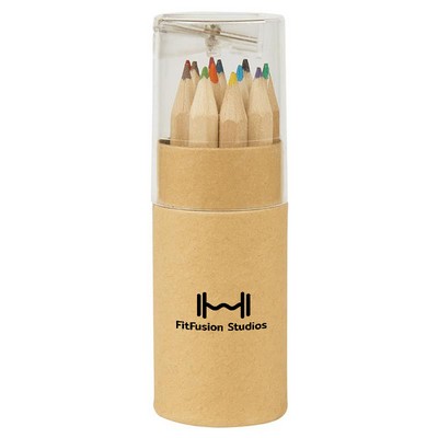 12-Piece Colored Pencil Set In Tube With Sharpener