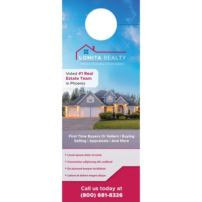 Full Color 1-sided Door Hanger (4.25" x 11")