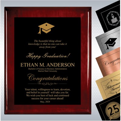 Rosewood Piano Plaque Graduation Gift (12" x 15")