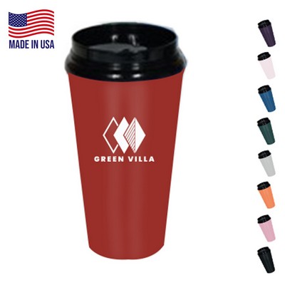 16 oz. USA Made Double Wall Insulated Tumbler with Slider Lid