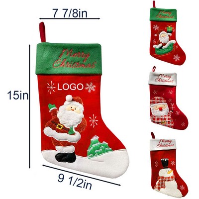 Large Custom Christmas Holiday Hanging Stockings 15" x 9 1/2"