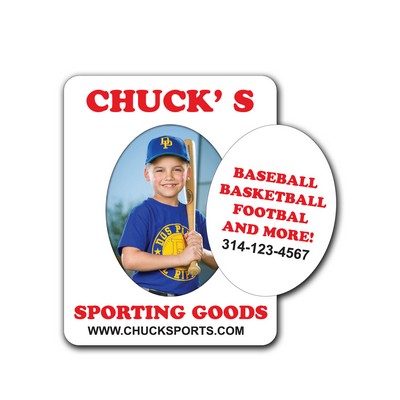 Picture Frame Magnet-3.5" x 4.5" with OVAL Cut Out-20Mil-Full Color. Low Minimums