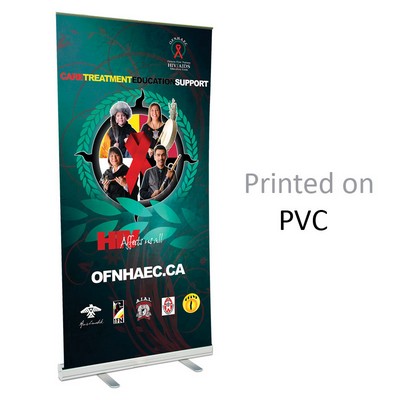 47" w x 82" h Retractable PVC Banner & Stand