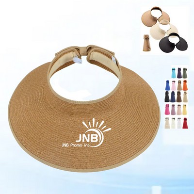 Foldable Straw Sun Visor Hats for Women