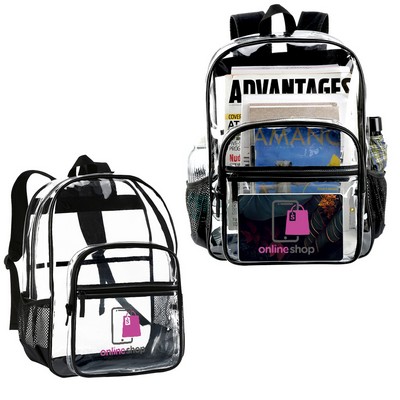 0.4Mm Deluxe 17.3" Clear Pvc School Backpack