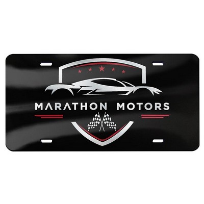 Acrylic License Plate - 12"x6" - full Color Imprint on Metallic