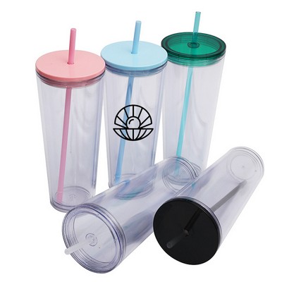 Clear Tumbler With Straw