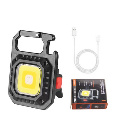 COB Mini Keychain Flashlight with Magnetic Base & Bottle Opener