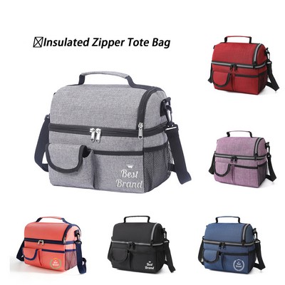 Insulated Zipper Tote Bag