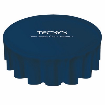 108" Navy Round Table Cloth - Printed