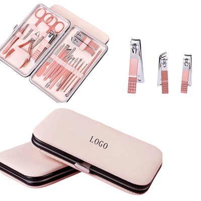 18 Pieces Pink Manicure Set