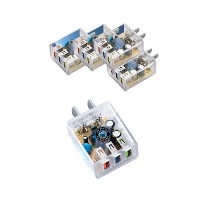 Three-Port Transparent Phone Fast Charging Head