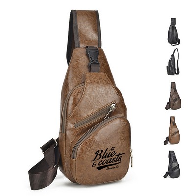 PU Leather Crossbody Bag with USB Charging Port