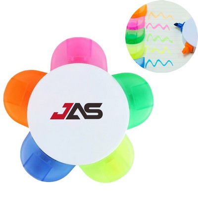 Flower-Shaped Multi-Color Highlighters