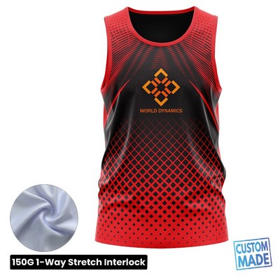 Unisex & Kids' Sublimation Jersey Style Tank Top - 150G Interlock