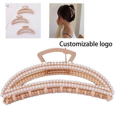 Attractive Pearl Moon Jaw Clip For Women
