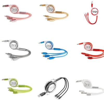 Retractable 3 In 1 Multi USB Charger Cable