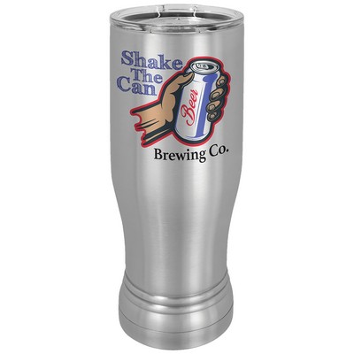 Stainless Steel Sublimatable 14 oz. PC Pilsner w/Clear Lid