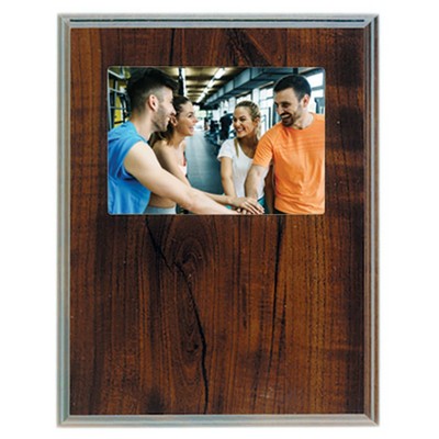Cherry Finish Slide-In Frame Plaque with 5" x 3 1/2" Window