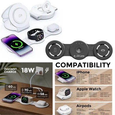 Promotek iBank® 3 in 1 Charging Station for Apple Multiple Devices, Wireless Charger
