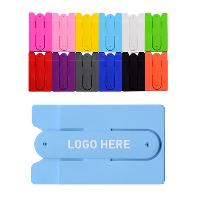 U-Shape Cell Phone Back Stick Silicone Card Holder Stand