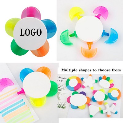 5" 1 Petals Flower Shape Watercolor Highlighter Pen