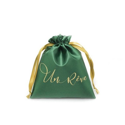 Faux Silk Satin Drawstring Pouch