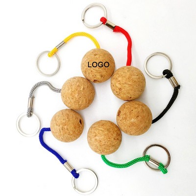 Boat Sailing Floating Cork Ball Keychain