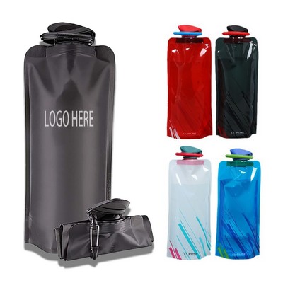 Custom 24oz Collapsible Water bas With Carabiner