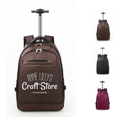 Polyester Wheeled Travel Backpack with Laptop Pocket