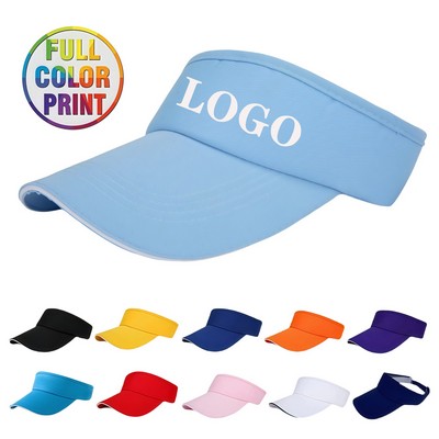 Polyester Empty Top Visor Caps-Full color
