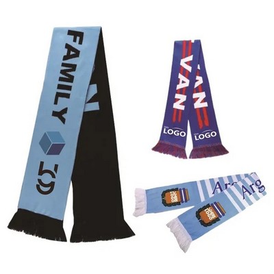 Knitted Stadium Soccer Scarf w/Fringe (55" x 6.7")