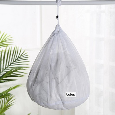 12x16 Inch Fine Mesh Laundry Bags Laundry Wash Bags Drawstring Laundry Bag-Woven Label