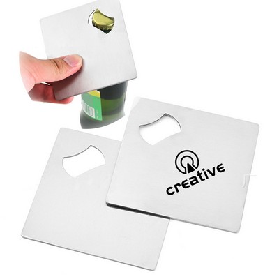 Stainless Steel Drink Coaster W/ Bottle Opener