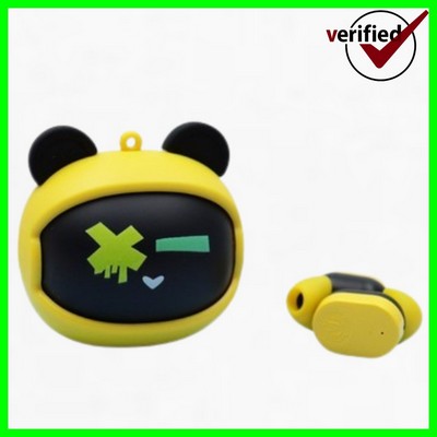 Bear ear Rotating Face changing Cartoon In ear Bluetooth Earphones