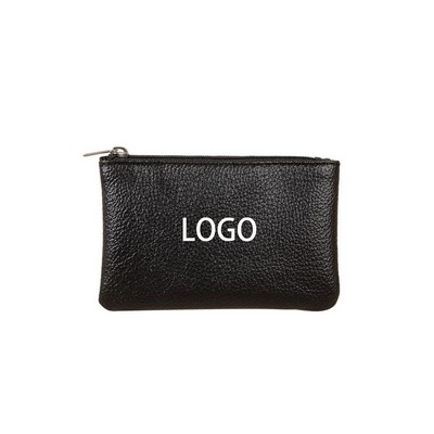 Leather Minimalist Zipper Coin Purse