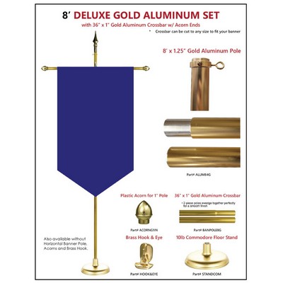 Deluxe Aluminum Poles - Gonfalon / Graduation Banner