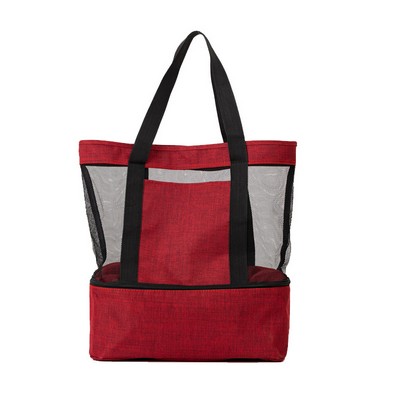 Mesh Beach Cooler Tote Bag