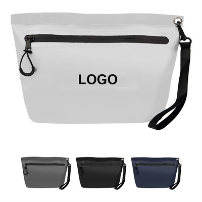 PVC Water Resistan Zipper Deck Dry Pouch Vanity Bag w/Carrying Strap