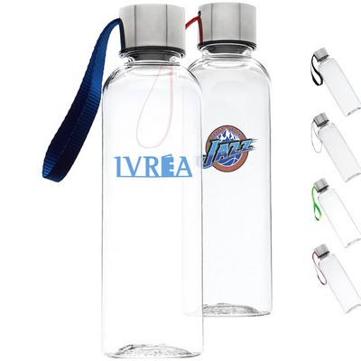 17 oz. Transparent Genie Plastic Sports Water Bottle with Strap