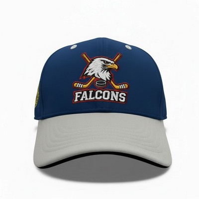 Structured Sports Interlock Baseball Cap With Embroidery