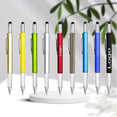 6 in 1 Multi Tool Tech Stylus Ballpoint Pen