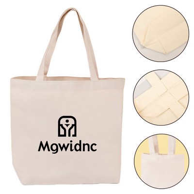 Eco-Friendly Reusable Canvas Tote Bag with Bottom