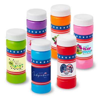 2 Oz. Patriotic Bubbles w/Full Color Digital Label