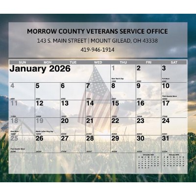 Mini Tear Off Sheet Calendar - Old Glory