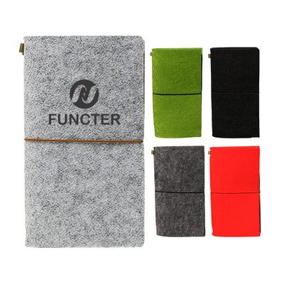 Felt Passport Holder Notebook 60 Sheets 8.7*4.9" Screen Printing