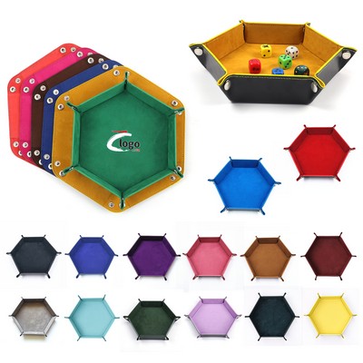 Foldable PU Leather Dice Tray