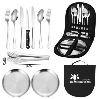 10 Pcs Travel Silverware Set with Case
