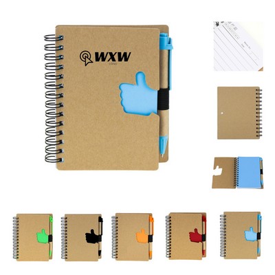 Thumbs Up Spiral Notebook With Ballpoint Pen